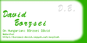 david borzsei business card